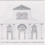 Reconstruction of front facade, courtesy of Zvi Maoz © <i> synagogues.kinneret.ac.il </i>