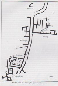 plan of the site, Onn and Weksler-Bdolah 2008: 2062, courtesy of Shlomit Weksler-Bdolah, Israeli Anitquities Authority and the Israel Exploration Society © <i> synagogues.kinneret.ac.il </i>