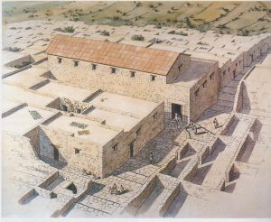 Isometric reconstruction, Weiss 2005: 38,drawing Balage, courtesy of Prof. Zeev Weiss, The Sepphoris Excavations​, The Hebrew University of Jerusalem​. © <i> synagogues.kinneret.ac.il </i>