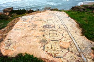The Mosaic floor - Gilead Peli all rights reserved © <i> synagogues.kinneret.ac.il </i>