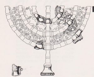 Reconstruction of marble Menorah, courtesy of Gideon Foerster © <i> synagogues.kinneret.ac.il </i>