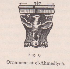 A relief with an eagle, Schumacher 1888: 72 © <i> synagogues.kinneret.ac.il </i>